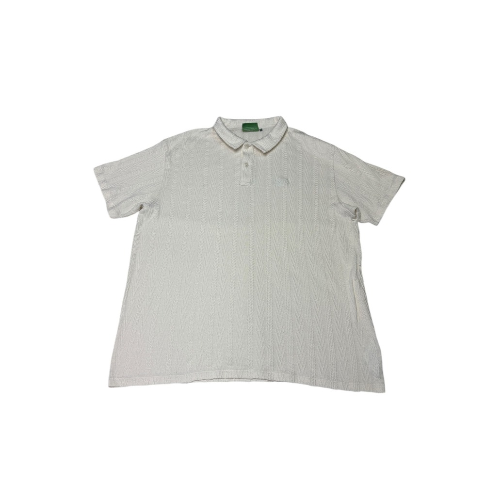 Vice Golf Mens 2XL White Textured Polo‎ Shirt Embroidered Logo Short Sleeve
